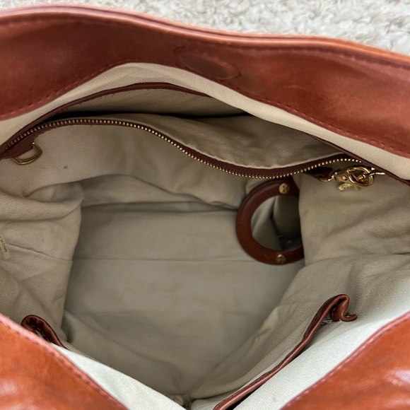 Vintage Tory Burch Brown Leather Tote Bag - Picture 9 of 14